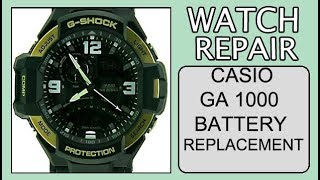 как заменить батарейку в часах  CASIO GA 1000