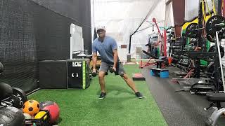 Lateral slider lunge with adductor squeeze