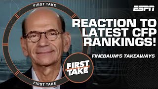 Paul Finebaum’s BIGGEST TAKEAWAYS from latest CFP Rankings 🏈🍿 | First Take