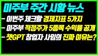 이번주 체크할 경제지표 5가지 정리 | 미주부 4차산업혁명 밀착관리 5종목 수익률 공개 | 챗GPT 창업자 사임의 진짜 이유는?