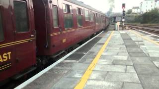 Tangmere 34067 departure from Plymouth heads to BTM