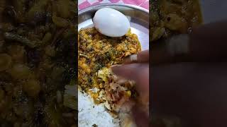 Eat in 15 Seconds Green leaves Dal Egg Rice #4530