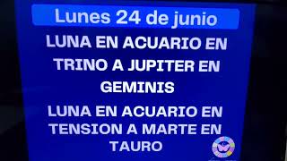 📅Lunes 24 de Junio. Luna en Acuario trino a Júpiter en Géminis. Que nos deparan los astros hoy? 📌📅