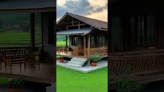 Rumah Kayu Tradisional dikelilingi  Sawah #rumahtradisional  #RumahKayu #Pedesaan   #RumahIdaman