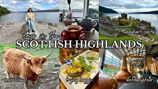 SCOTTISH HIGHLANDS TRAVEL VLOG: loch ness, urquhart castle, whisky distillery, trying haggis!