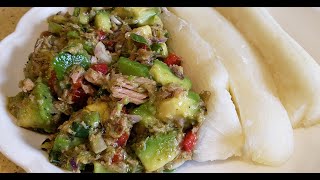 Healthy Tuna Avocado Salad  Recipe +  Lemon and Pesto Dressing NO MAYO