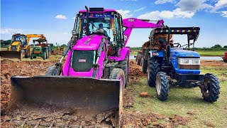 New Home Foundation Digging JCB 3dx Backhoe Loading Mud in Mahindra trector JCB khudai JCB cartoon