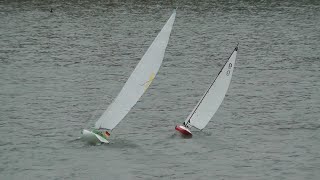 RC Sailboat Smaragd (Robbe) meets Int. Dragon 1m (H2o RC Design) on Lake Maschsee