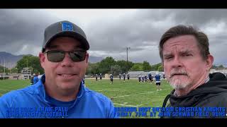 V Head Coach Arnie Palu gives a pregame for Sep 20, when BUHS Hosts Ontario Christian Knights.