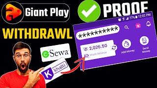 Free Rs.200/- Giant Play Payment Proof • No.1 Esewa Earning App 2023