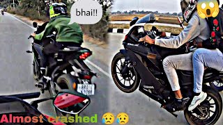 BANG-BANG Wheelie on #r15v3 #r15v4#almostcrashed  Bampali HIGHWAY#notsohyperriding #shorts #trading