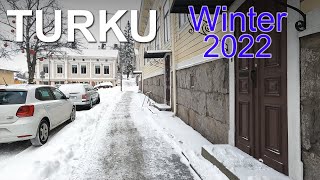 Walking in Turku Finland Winter 2022