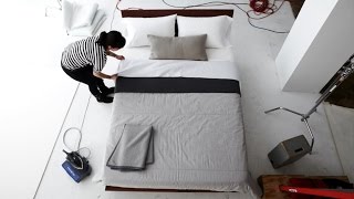 How to make the modern bed: DWR Bedding.