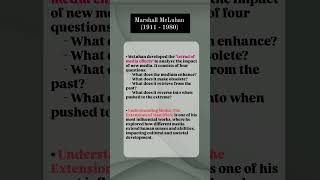 Marshall McLuhan - Cultural Studies | 60 Seconds Series