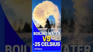 Boiling water meets -25 degrees celsius! Physics takes over and the cloud is OMG! Must see this!🤓🥶