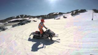 ATV, Motocross & Snowmobile hitting a snowpark jump (winter 2015)