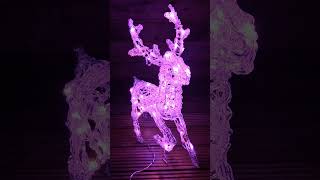 Acrylic Colour Changing Reindeer Christmas Decoration for Home or Garden