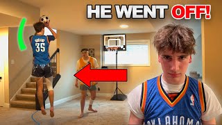 HE HIT A 360 POSTERIZING DUNK! (Mini Basketball Court)