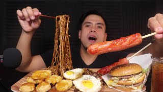 jajangmyeon McDonald's Big Mac hot dog and egg mukbang