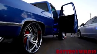 Candy Blue Ls Powered short bed silverado on 28" MTW Billets  Junefest 2021 Huntsville, Alabama