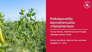 Palkokasveilla kannattavuutta viljelykiertoon