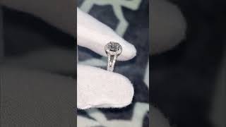 Round Diamond Halo Split Shank Engagement Ring