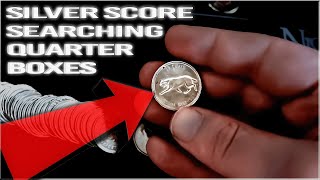 SILVER QUARTER MEGASCORE!!! COIN ROLL HUNTING CANADIAN QUARTER BOXES!!