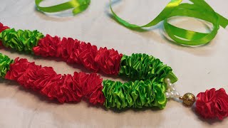 How to make Floral Garland with Satin ribbon || diy || craft