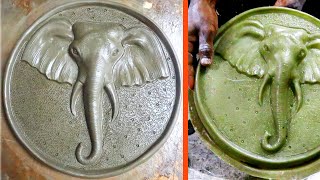 2D Elephant head wall hanging | clay mural | wall decoration ideas