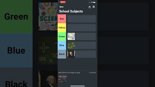 School Subject Colors Tier List #ranking #tierlist #school #colors