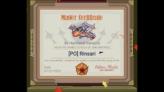 1945 Air Force de Havilland Vampire Master Certificate