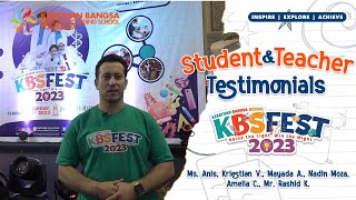 Student & Teacher Testimonials KBS FEST 2023