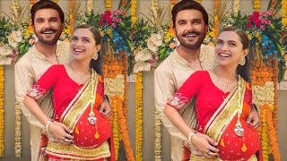 Deepika Padukone Flaunts Baby Bump with Ranveer Singh at Godh Bharai Ceremony at Sasural