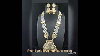 Latest pearl&gold long necklaces