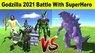 Godzilla 2021 Battle With SuperHero || Animal Revolt Battle Simulator