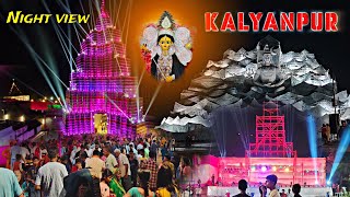 kalyanpur durga puja 2024 || Burj khalifa pandal || Night View || laljeet vlogs