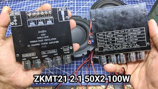 TEST REVIEW AMPLIFIER ZK MT21 50WX2 100W SUBWOOFER CHIPS DOMESTIK