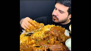 ASMR: EATING SPICY MUTTON CURRY🔥 BASMATI RICE || #shorts #mukbangn#asmreating #mukbangasmr #asmr