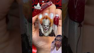 PENNYWISE NAIL ART? 🤡 💅 #nailart #shorts #nailartist #nailartdesigns #nails #gelnails