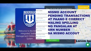 MISMO ACCOUNT-PENDING TRANSACTIONS - PAANO E CORRECT MALING SPELLING  SRN NUMBER SA MISMO #marina