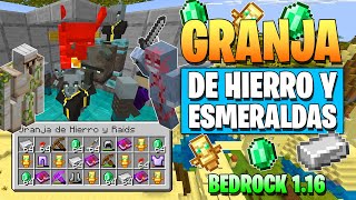 Minecraft Bedrock: GRANJA de HIERRO Y ESMERALDAS 1.16 🏹 | (PE, XBOX, PS4, SWITCH, WIN10)