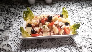 طريقة تحضير سلطة الأخطبوط السهلة بمذاقها الخرافي😋#salade de poulpe