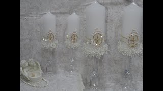 DIY  Christening  candles idea/Մկրտության մոմերի ձեվավորում/Крестильные свечи/