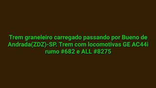 Trem graneleiro carregado passando por Bueno de Andrada(ZDZ)-SP