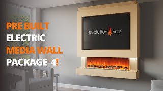 Evolution Fires Pre Built Media Wall Package 4 Flame Effect