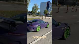 Porsche GT3 RS in Ultra Violett with Green Mirrors and Green Wheels! #shorts #youtubeshorts #car