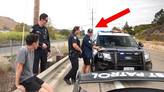 TJ Hunt Gets Pulled Over In His Fake Cop Car