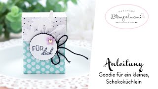 Anleitung Goodie für ein kleines Schokoküchlein | Designerpapier Mustermix | Gastgeschenk basteln