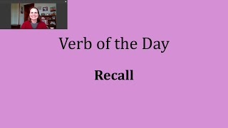 Verb of the Day - Recall