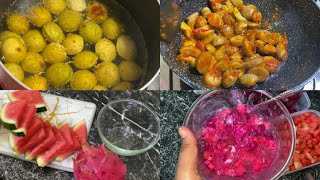 MENU MAKN SIANG MASAK JENGKOL dan BUAT SALAD BUAH